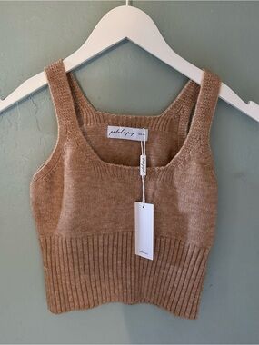 Petal & Pup Tan Knit Ribbed Sweater Tank